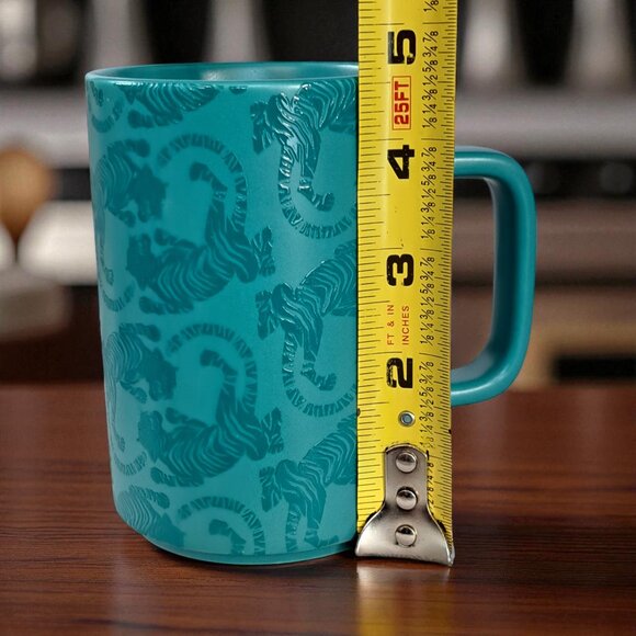 Starbucks "SUMATRA TIGER" Mug Teal Blue Green Embossed 12oz Coffee Tea 2018 - Picture 6 of 6